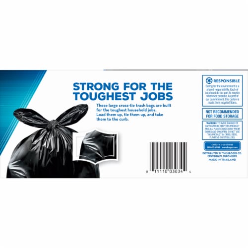 Kroger® Large 30 Gallon Cross Tie Trash Bags Perspective: bottom