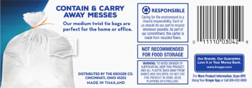 Kroger®  Medium 8 Gallon Twist Tie Trash Bags Perspective: bottom