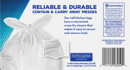 Kroger® Tall Kitchen Cross-Tie 13 Gallon Trash Bags Perspective: bottom