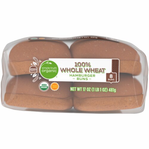 Simple Truth Organic® 100% Whole Wheat Hamburger Buns Perspective: bottom