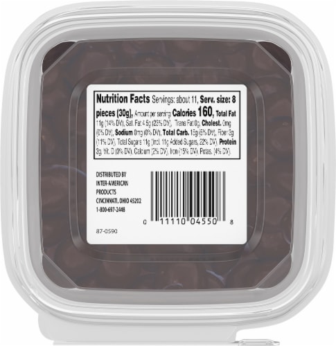 Pre-Packaged Bulk Dark Chocolate Covered Almonds Perspective: bottom