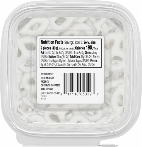Prepackaged Yogurt-Flavored Covered Pretzels Perspective: bottom
