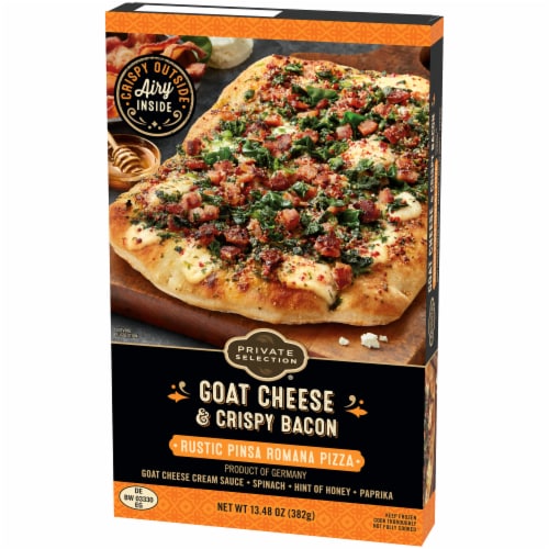 Private Selection® Goat Cheese & Crispy Bacon Rustic Pinsa Romana Crust Frozen Pizza Perspective: bottom
