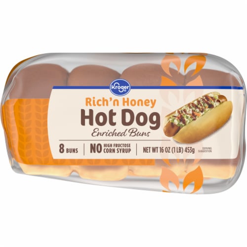 Kroger® Rich 'n Honey Enriched Hot Dog Buns Perspective: bottom