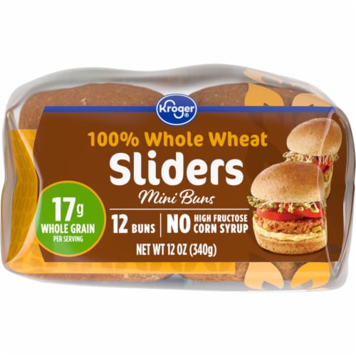 Kroger® 100% Whole Wheat Slider Sandwich Buns Perspective: bottom