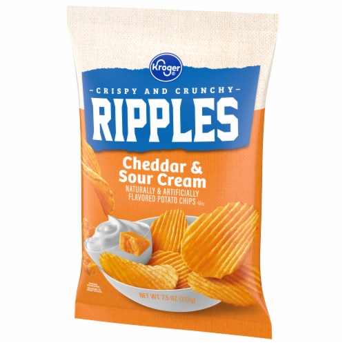 Kroger® Cheddar & Sour Cream Ripples Potato Chips Perspective: bottom