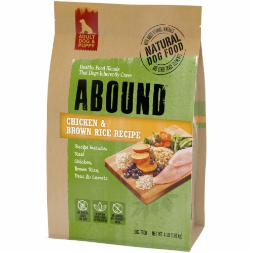 Abound Chicken & Brown Rice Recipe Dry Dog Food Perspective: bottom