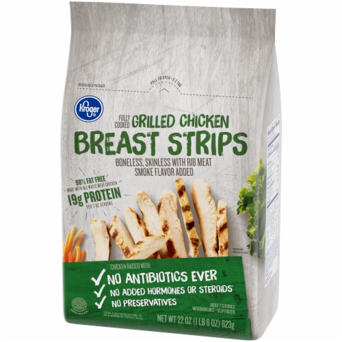 Kroger® Frozen Fully Cooked Grilled Chicken Breast Strips Perspective: bottom