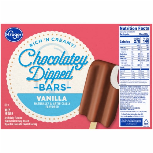 Kroger® Vanilla Chocolatey Dipped Frozen Dairy Dessert Bars Perspective: bottom