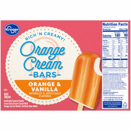 Kroger® Orange Cream Frozen Dairy Dessert Bars Perspective: bottom