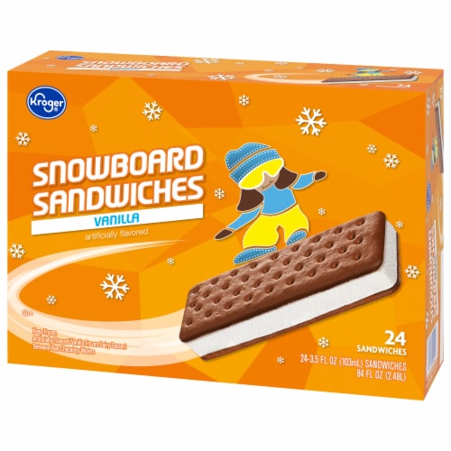 Kroger® Vanilla Frozen Dairy Dessert Snowboard Sandwiches Perspective: bottom
