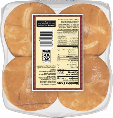 Western Hearth® White Extra Large Enriched Sandwich Buns Perspective: bottom
