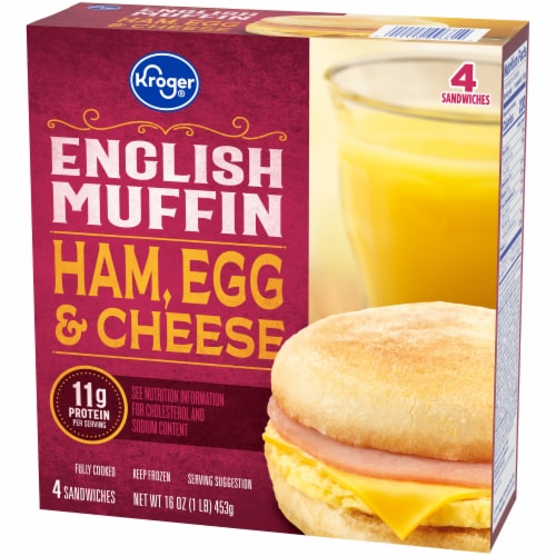 Kroger® Ham Egg and Cheese English Muffin Breakfast Sandwich Perspective: bottom