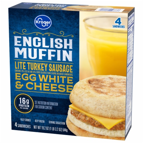 Kroger® Lite Turkey Sausage Egg White & Cheese English Muffin Perspective: bottom