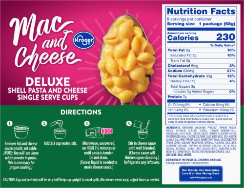 Kroger® Deluxe Shells Macaroni and Cheese Cups BIG DEAL! Perspective: bottom