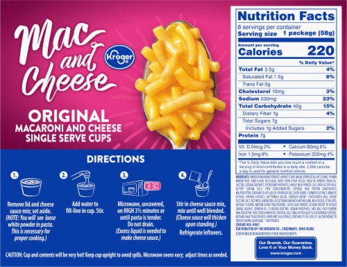 Kroger® Original Macaroni and Cheese Cups BIG DEAL! Perspective: bottom