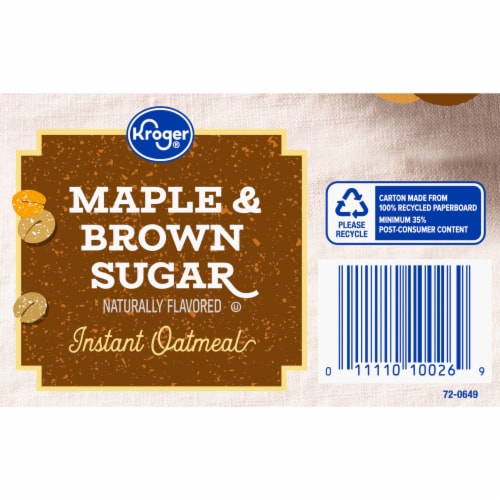 Kroger® Maple & Brown Sugar Instant Oatmeal Packets Perspective: bottom