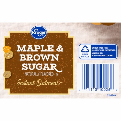 Kroger® Maple & Brown Sugar Instant Oatmeal Perspective: bottom