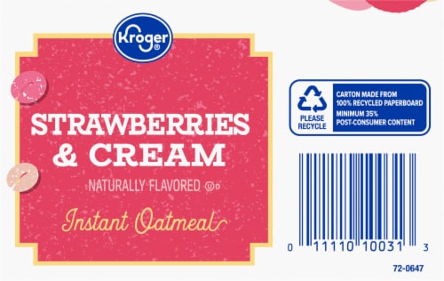 Kroger® Strawberries & Cream Instant Oatmeal Pouches Perspective: bottom