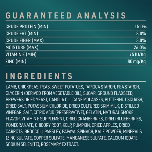 Abound® Grain Free All Size Dogs Jerky Bites Dog Treats Lamb Chickpea & Squash Perspective: bottom