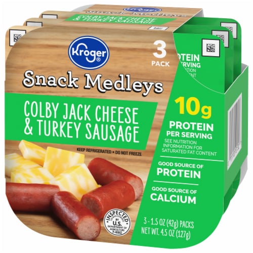 Kroger® Colby Jack Cheese & Turkey Sausage Snack Kit Perspective: bottom