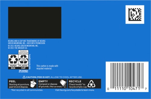 Kroger® Blueberry Crumb Cake Medium Roast K-Cup Coffee Pods Perspective: bottom