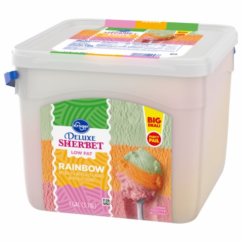 Kroger® Deluxe Low Fat Rainbow Sherbet Party Pail BIG DEAL! Perspective: bottom