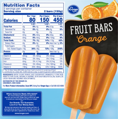Kroger® Orange Frozen Fruit Bars Perspective: bottom