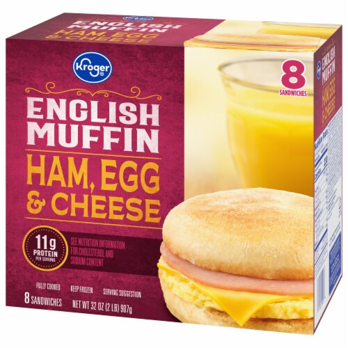 Kroger® Ham Egg & Cheese English Muffin Breakfast Sandwich Perspective: bottom