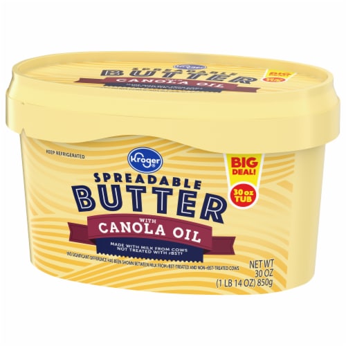 Kroger® Spreadable Butter With Canola Oil BIG DEAL! Perspective: bottom