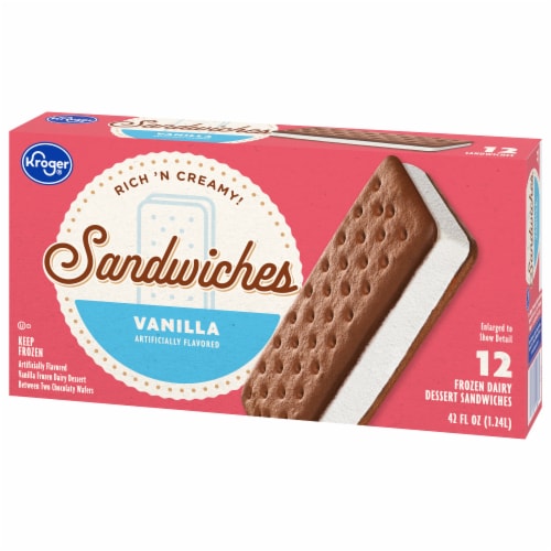 Kroger® Vanilla Frozen Dairy Dessert Sandwiches Perspective: bottom