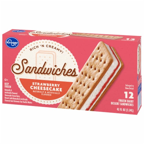 Kroger® Strawberry Cheesecake Frozen Dairy Dessert Sandwiches Perspective: bottom