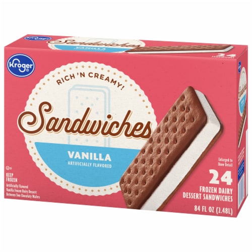 Kroger® Vanilla Frozen Dairy Dessert Sandwiches Perspective: bottom