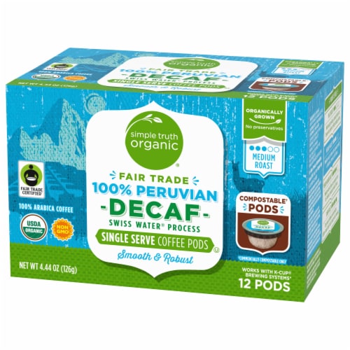 Simple Truth Organic® Decaf 100% Peruvian Medium Roast Coffee Pods Perspective: bottom