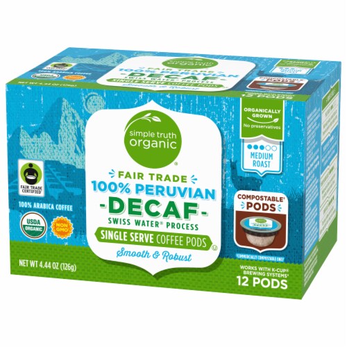 Simple Truth Organic® Decaf 100% Peruvian Medium Roast Coffee Pods Perspective: bottom