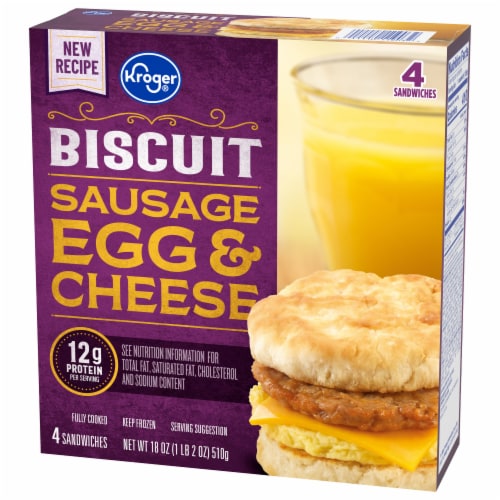 Kroger® Sausage Egg and Cheese Biscuit Breakfast Sandwich Perspective: bottom