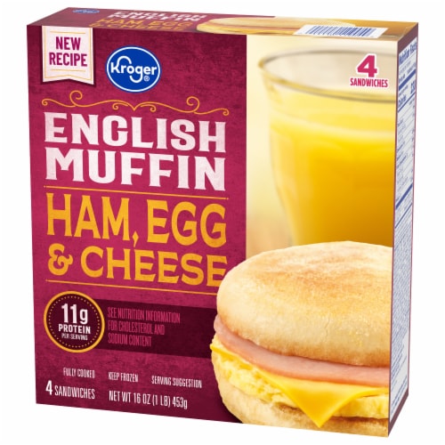 Kroger® Ham Egg and Cheese English Muffin Breakfast Sandwich Perspective: bottom