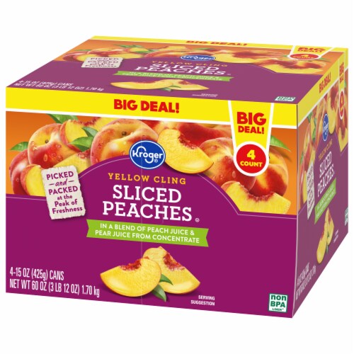 Kroger® Canned Yellow Cling Sliced Peaches Big Deal! Perspective: bottom