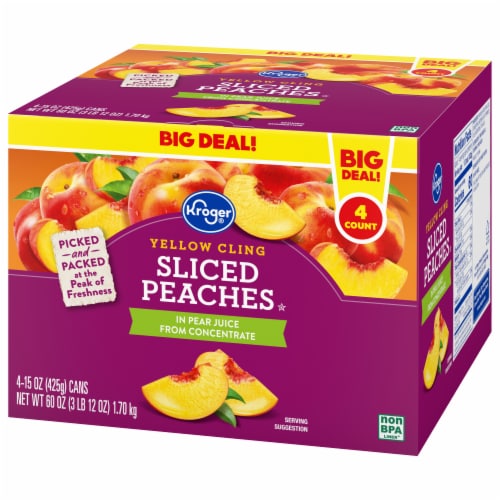 Kroger® Canned Yellow Cling Sliced Peaches BIG DEAL! Perspective: bottom