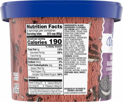 Kroger® Deluxe Black Raspberry Cookies and Cream Ice Cream Tub Perspective: bottom