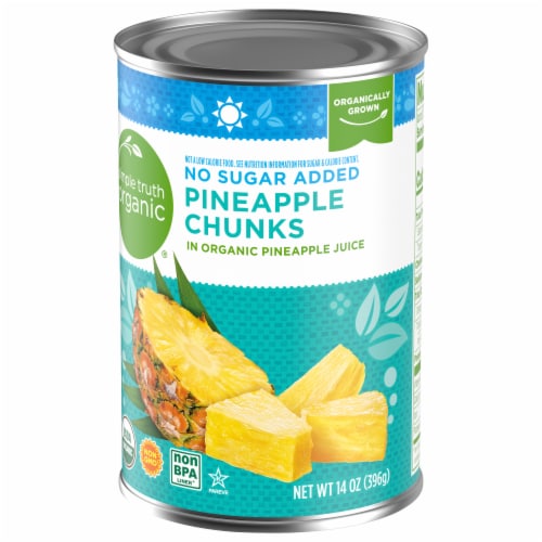 Simple Truth Organic® Canned Pineapple Chunks No Sugar Added in Pineapple Juice Perspective: bottom