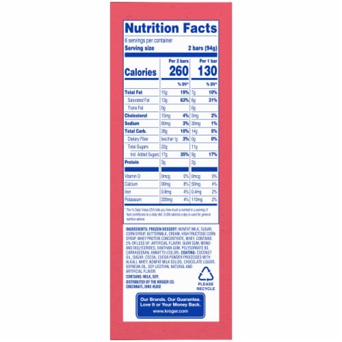Kroger® Vanilla Chocolatey Dipped Frozen Dairy Dessert Bars Perspective: bottom