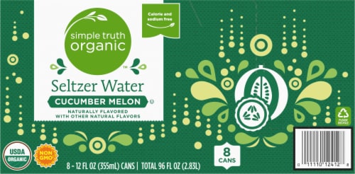 Simple Truth Organic™ Cucumber Melon Seltzer Water Cans Perspective: bottom