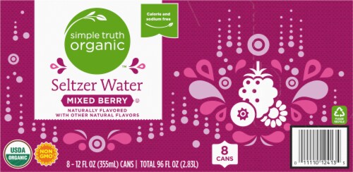 Simple Truth Organic Mixed Berry Seltzer Cans Perspective: bottom