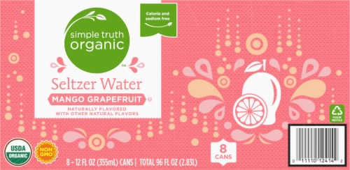 Simple Truth Organic™ Mango Grapefruit Seltzer Water Cans Perspective: bottom