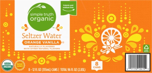 Simple Truth Organic™ Orange Vanilla Seltzer Water Cans Perspective: bottom