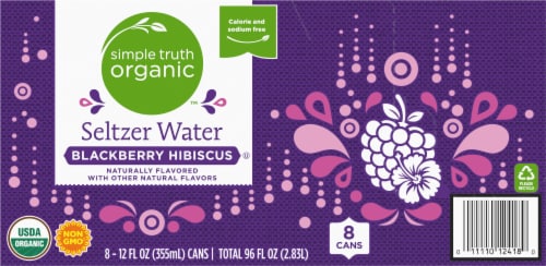Simple Truth Organic™ Blackberry Hibiscus Seltzer Water Cans Perspective: bottom