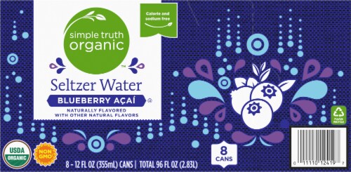 Simple Truth Organic™ Blueberry Acai Seltzer Water Cans Perspective: bottom