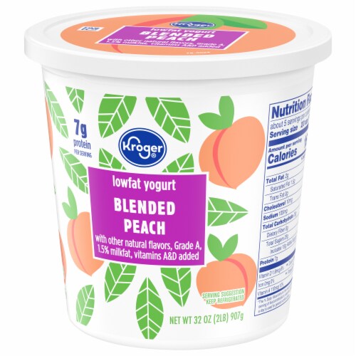 Kroger® Peach Blended Lowfat Yogurt Tub Perspective: bottom
