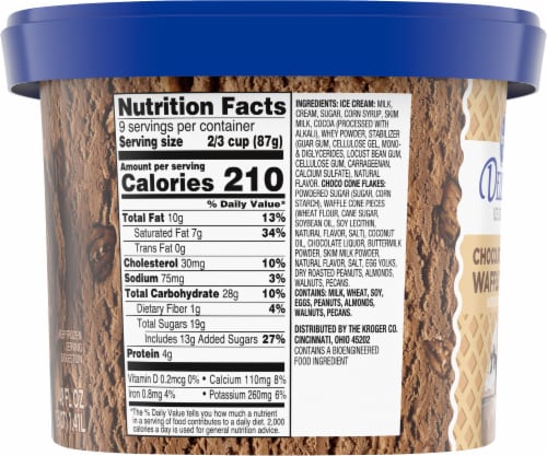 Kroger® Deluxe Chocolate Malt Waffle Cone Ice Cream Tub Perspective: bottom